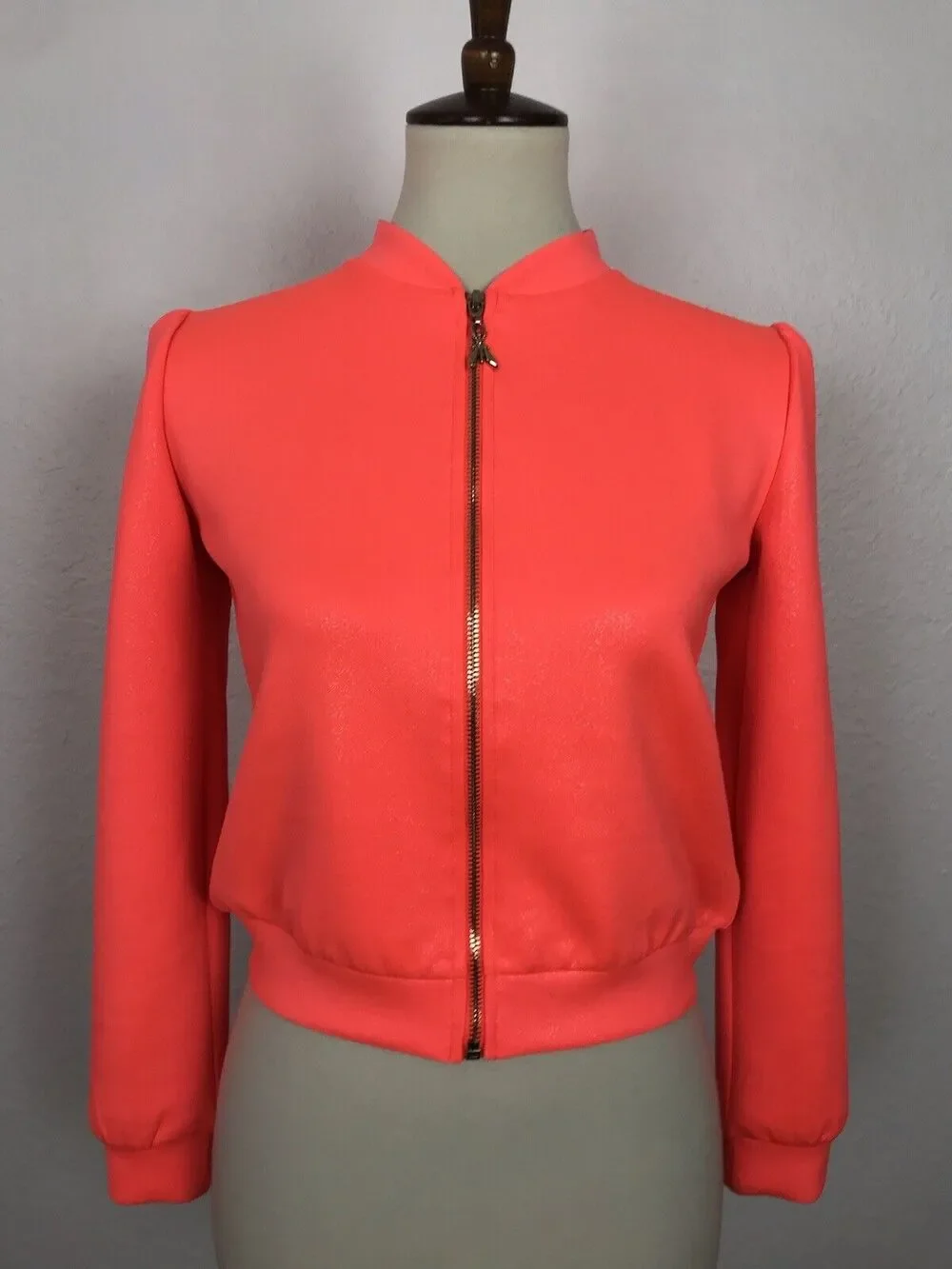 Patrizia Pepe Children Neoprene Jacket Neon Orange Metallic NWT